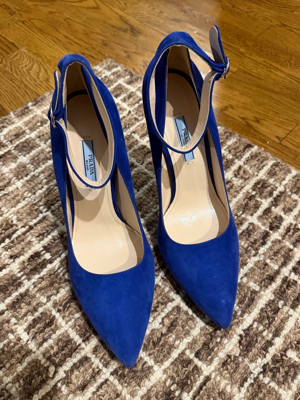 Prada Blue Suede Shoes